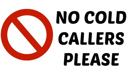 Free Printable No Cold Callers Sign